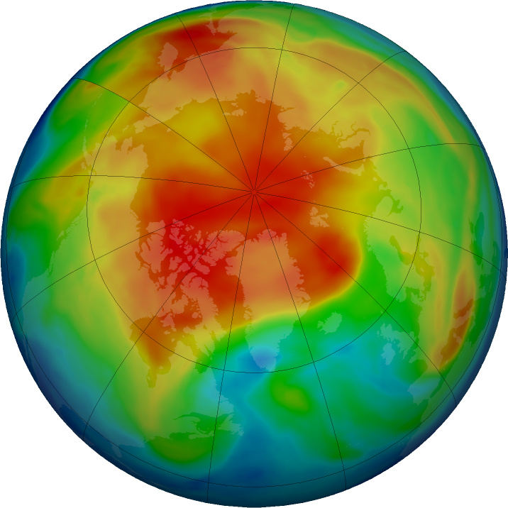 Arctic ozone map for 10 January 2019